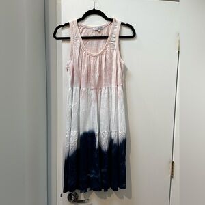 Red Haute Pink and Navy Ombre Casual Dress